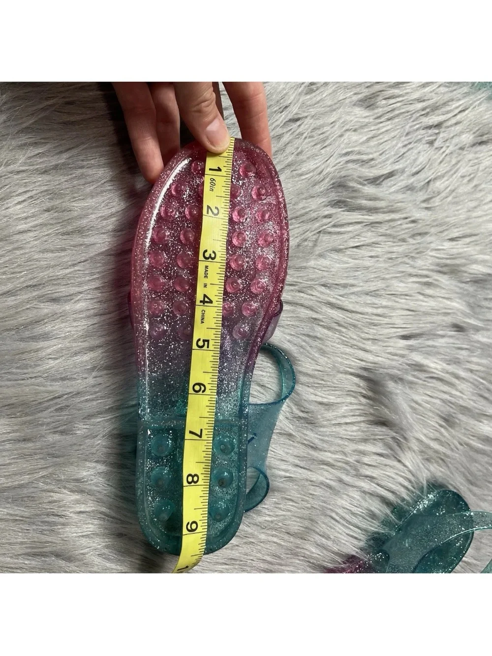 The Children’s Place Ombre Glitter Pink Jelly Sandals Girls Size 5